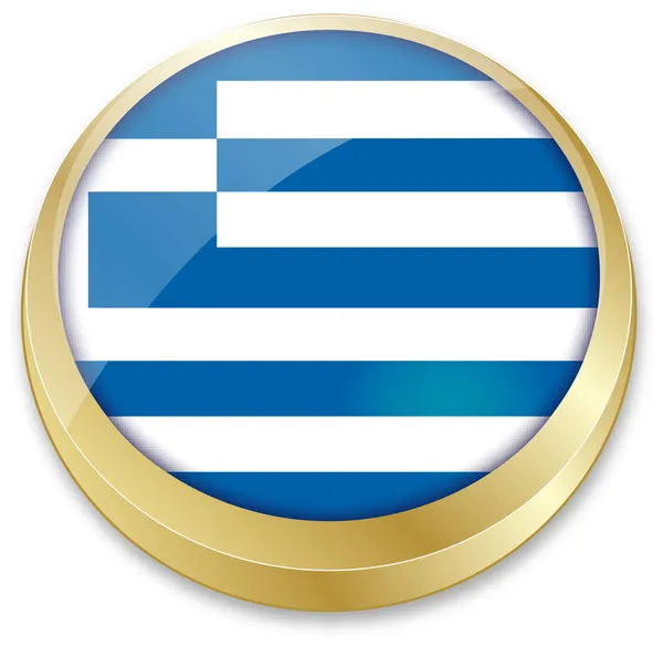 Flag of greece in button shape — Stock Vector