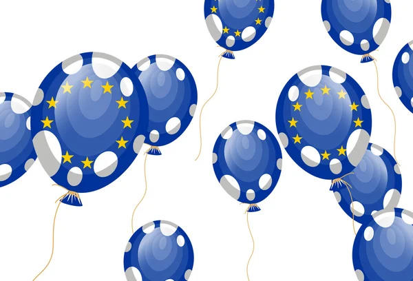 Повітряна куля прапора Євросоюзу — стоковий вектор