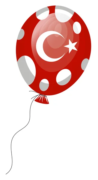 Rote Luftballons mit türkischer Flagge — Stockvektor