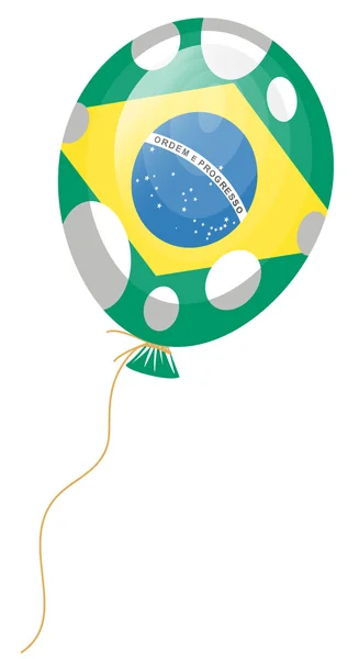 Ballon vert du drapeau brésilien avec des taches blanches — Image vectorielle