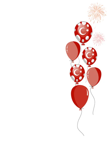 Türk bayrağının kırmızı balonlar