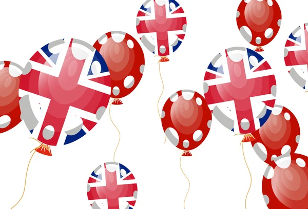 Воздушный шар с флагом Великобритании — стоковый вектор
