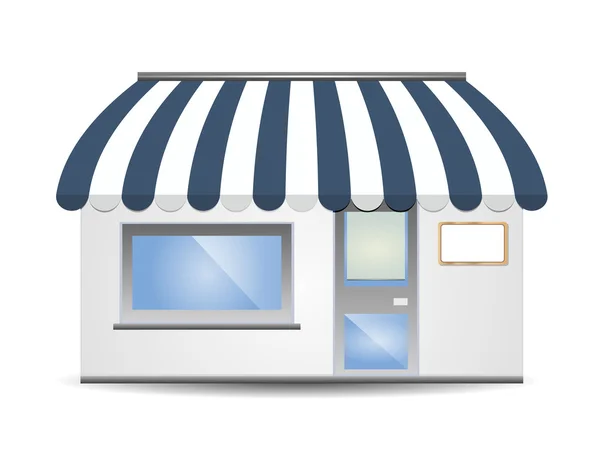 Storefront Tenda in blu — Vettoriale Stock