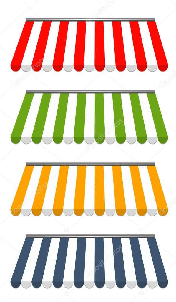 four different colored vector awnings