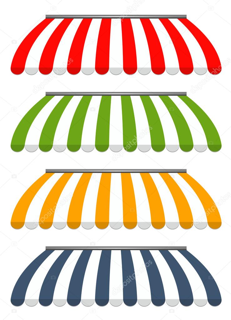 four different colored vector awnings