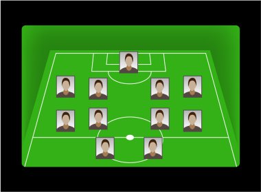 futbol futbol alanı pitch vektör oyuncu kafalı