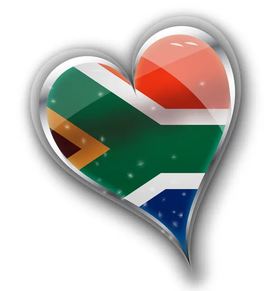 National flag of south africa in heart shape with additional det — Stock Vector