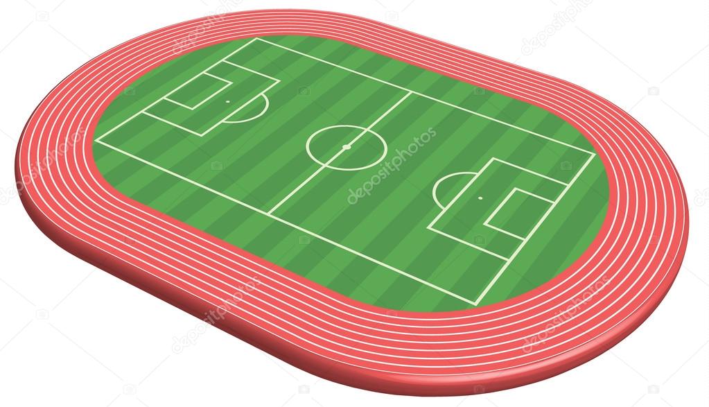 3 dimensional football field pitch