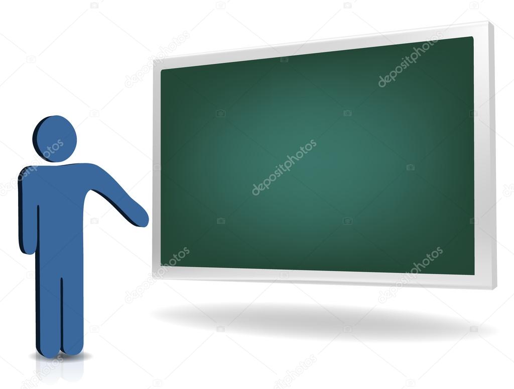 man pointing to an empty board