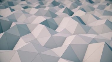Beyaz 3d düşük polyester dalga yüzeyi soyut geometrik modern arka plan. Kusursuz döngü, temiz yumuşak minimum pürüzsüz animasyon 4k