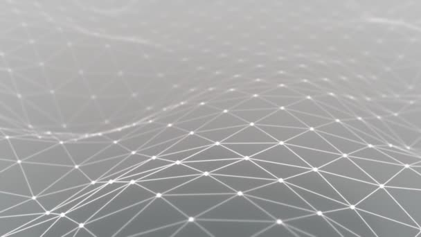 Modern Slow Wavy Abstract Geometric Motion Graphics Background Interconnected Dots — Stockvideo