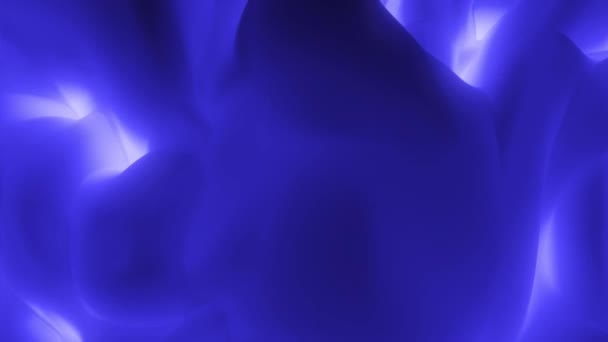 3Dレンダリングブルーエネルギー浮動光沢のある表面進化 4K概要多色流体プラズマエネルギー波背景 3Dループアニメーション — ストック動画