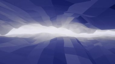 Infinite Futuristic Motion Graphics background. 3D Low Poly Geometric Blue Landscape Digital Nature Terrain. Infinite moving forward 4k Evolving Abstract Looping Animation