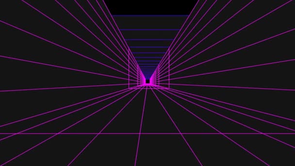Retro Futuristic Video Game Abstract Animation Changing Colors Cyberpunk Vertrex — Stok Video