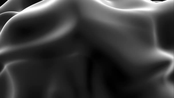 Циклічна Ондулююча Чорна Шовкова Гладка Поверхня Абстрактна Анімація Безшовно Циклічної — стокове відео