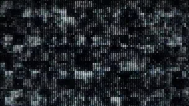 Resumen Grano Digital Interfaz Parpadeante Ruido Píxeles Negro Azul Daño — Vídeo de stock
