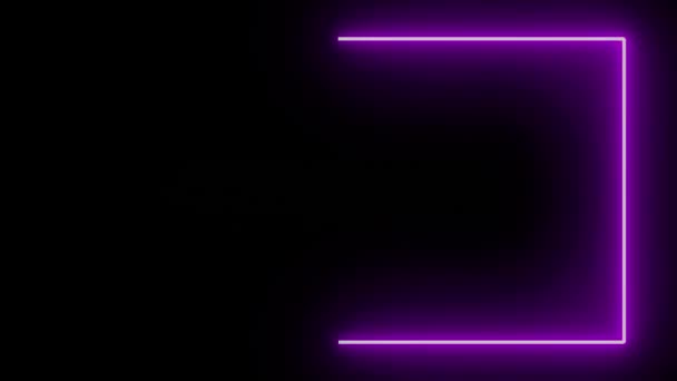 Barevné Neonové Záře Box Blikající Světla Abstraktní Pohyb Obrazovka Pozadí — Stock video
