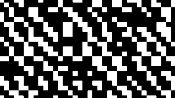 Abstraktní Čtvercový Černobílý Bezešvý Smyčkový Vzor Vyčistit Šablonu Animace Obrazce — Stock video