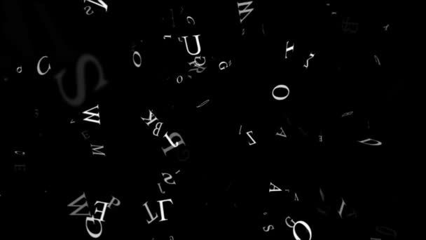 Animowane Tło Białymi Literami Alfabetu Abc Czarno Płynna Pętla — Wideo stockowe
