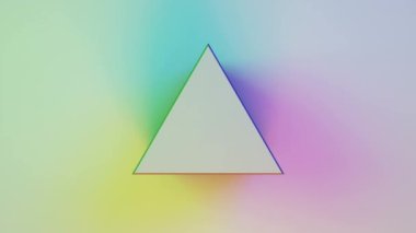 4k düşük poli şekilli prizma floresan renkli ışık emisyonu, neon rengi gradyan gölgeler, gölge kenar animasyonu, 3 boyutlu döngü