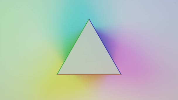 Prisma Forma Polivinílica Baja Golpeado Por Emisión Luz Colorida Fluorescente — Vídeos de Stock