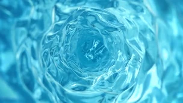 Streszczenie Niebieskie Tło Czystej Wody Realistyczna Woda Slow Motion Obracająca — Wideo stockowe