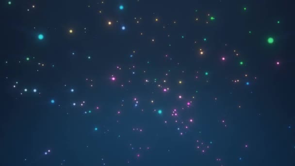 Magnifiques Lumières Magiques Arc Ciel Vortex Particules Lumineuses Dans Espace — Video