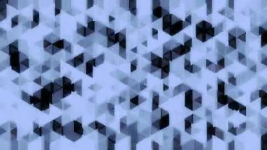 Mavi yanardöner üçgen çokgen soyut arkaplan, 4k üçgeni mozaik döngü animasyonunu şekillendirir