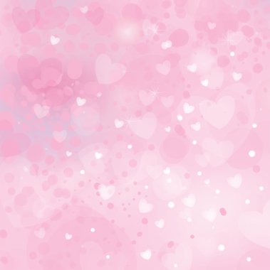 Lights and hearts on pink background.