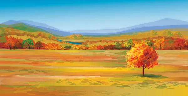 Vector of autumn landscape. — Stock Vector