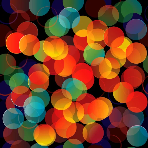 Luces de colores sobre fondo negro. — Vector de stock