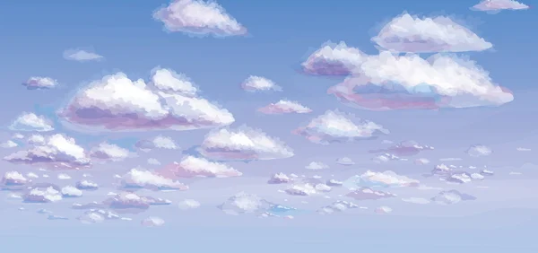 Vector de cielo azul y nubes blancas — Vector de stock