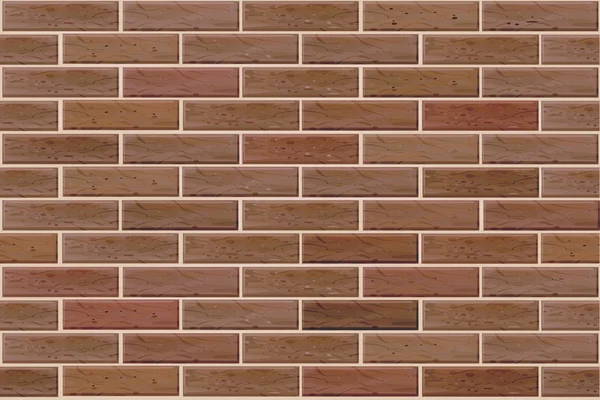 Vector seamless brick wall made of red bricks different colors. — Stock Vector