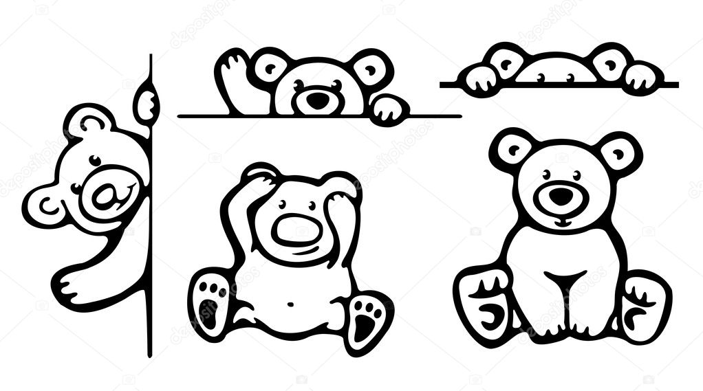 Silhouettes of funny bears.