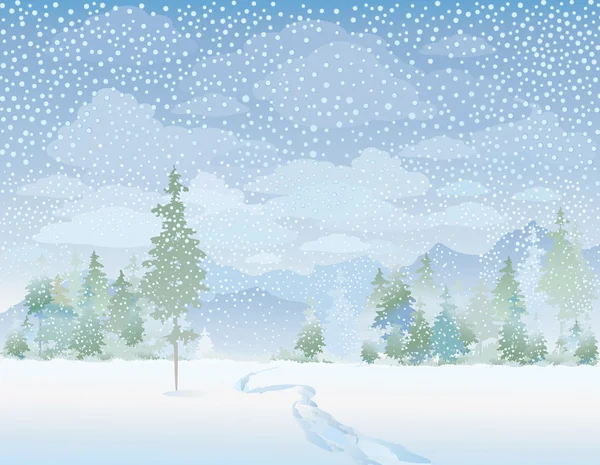 Vector of winter landscape — Stock Vector