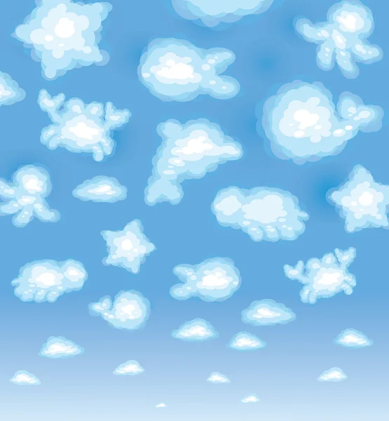 かわいい背景、おかしいおもちゃ雲、シーライフ センター. — ストックベクタ