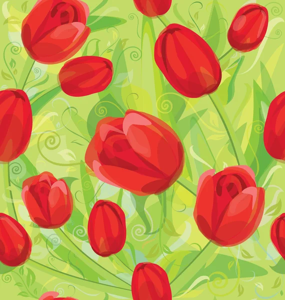 Patrón sin costuras de tulipanes . — Archivo Imágenes Vectoriales