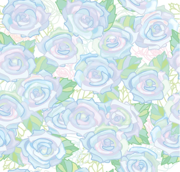 Seamless pattern of white roses. — Stock Vector
