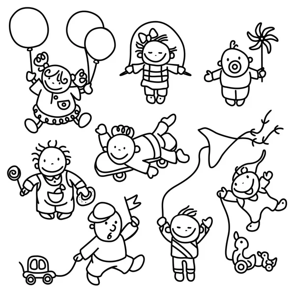 Niños felices — Vector de stock