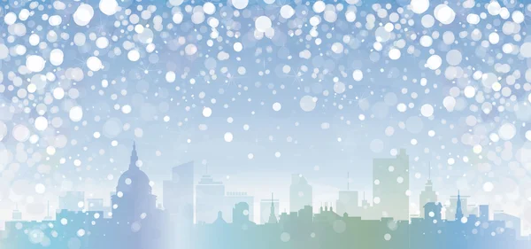 Vector of winter cityscape. — Stock Vector