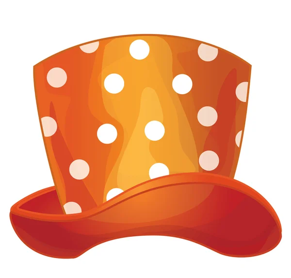 Vektor aus lustigem orangefarbenem Hut, Hut angepasst an die Proportionen des menschlichen Kopfes. — Stockvektor
