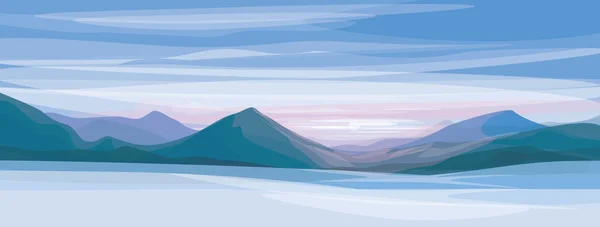 Vector del paisaje invernal. — Vector de stock