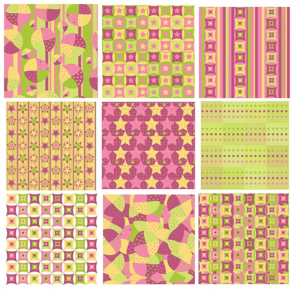 Cute seamless patterns. — Stock Vector
