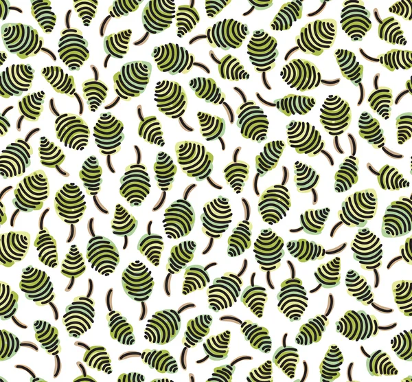 Seamless pattern of green leaves — Stock Vector