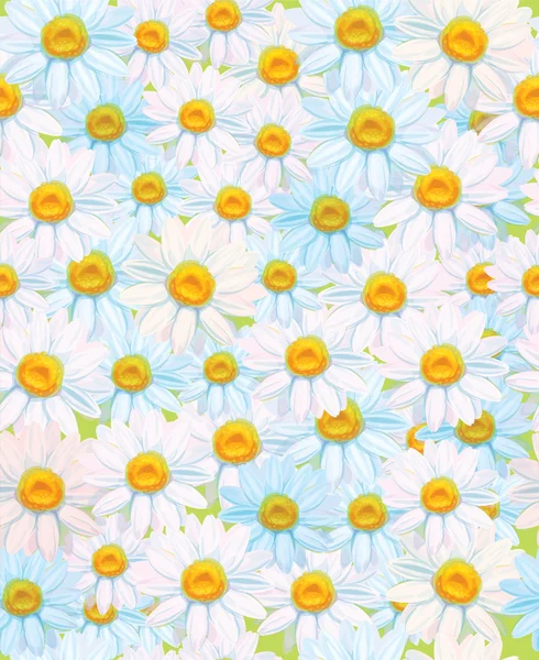 Seamless pattern of white camomiles — Stockvector