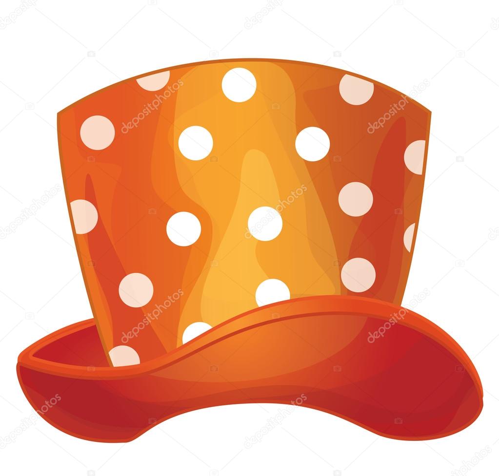 Vector of funny orange hat, hat is adapted to proportions for human head.