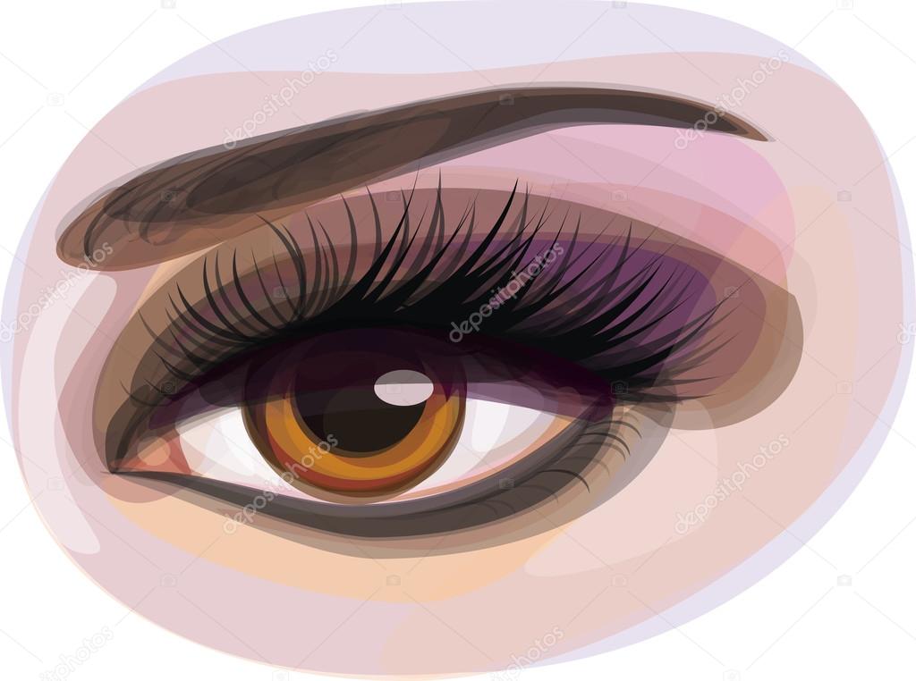 Vector of beautiful brown woman's eye.