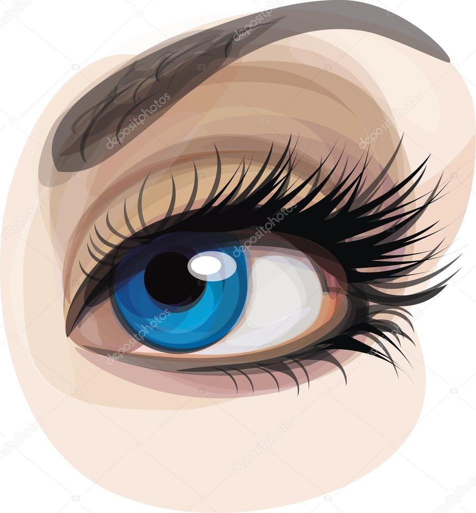 Vector of beautiful blue woman's eye.