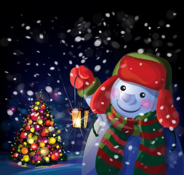 kardan adam Noel fener tutmak