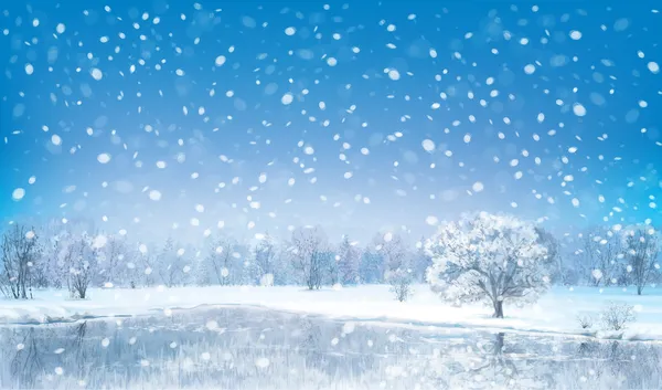 Vector winter landscape. — Stock Vector